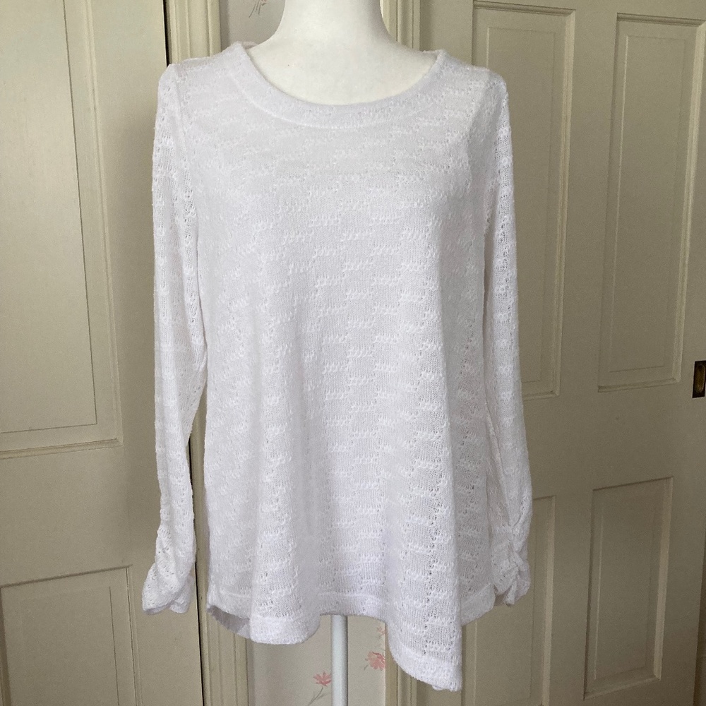 Asymmetrical Sweater Gathered Sleeve atWrist